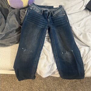 Miss Me Dark Blue Boyfriend Jeans with Subtle Knee Embroidery